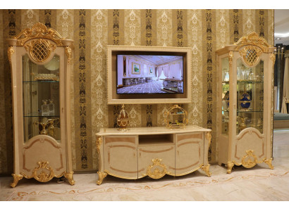 Design Wohnwand Sideboard 2x Schrank rtv Lowboard Anrichte 3 tlg. Set Vitrine