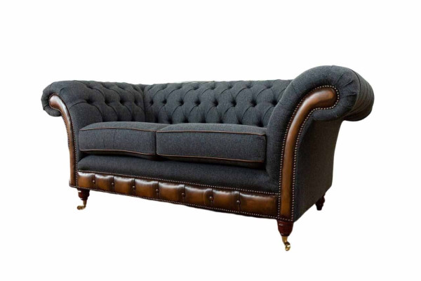 Sofa 2 Sitzer Design Sofas Polster Couchen Textil Chesterfield Zweisitzer