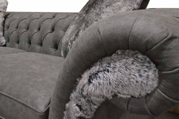 Chesterfield Sofa 3 Sitzer Polster Couch Klassische Stoff Couchen Textil