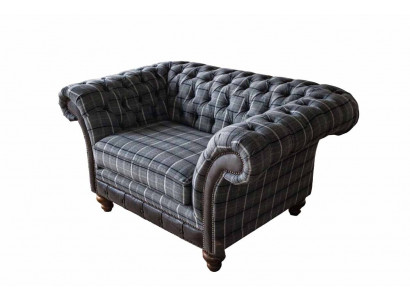 Chesterfield Sessel Couch 1 Sitzer Sofa Textil Stoff Couchen Polster Neu