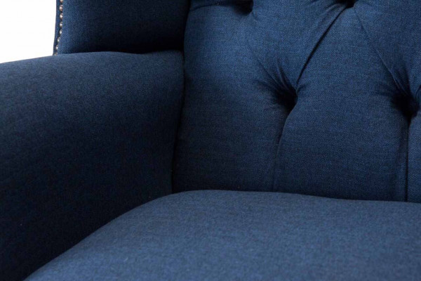 Chesterfield Ohrensessel Relax Sessel Stuhl Polster Stoff Textil 1 Sitz