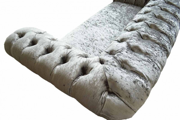 Chesterfield Design Sofa Couch 2 Sitzer Polster Grau Sofas Couchen Neu