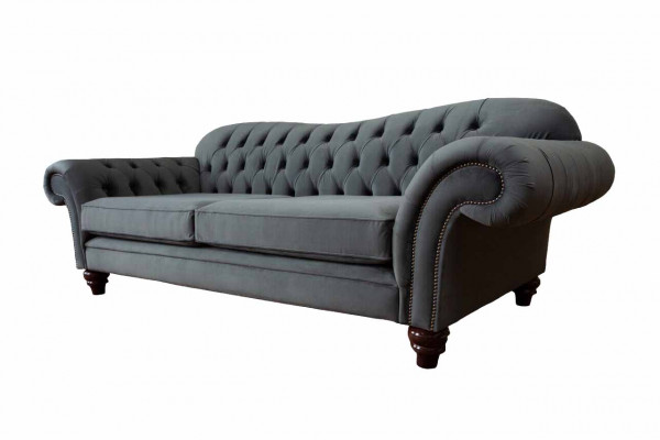 Chesterfield 3 Sitzer Textil Design Sofa Couch Polster Couchen Luxus