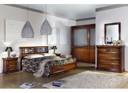 Schlafzimmer Bett Braun Luxus Möbel Vaccari cav giovanni Betten Massivholz Neu