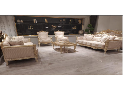 Luxuriöse 5-teilige Sofagarnitur mit 3+3+1 Sitzplätzen und Couchtisch