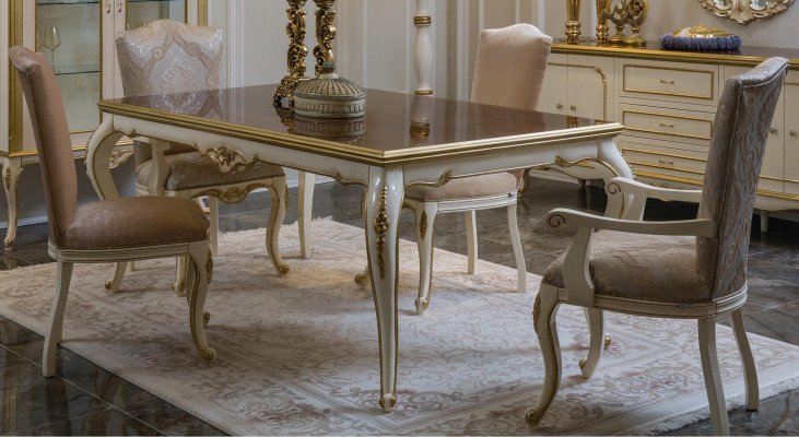 Französischer Esstisch Esszimmer Tisch Klassische Barock Rokoko Neu
