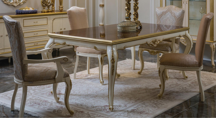 Französischer Esstisch Esszimmer Tisch Klassische Barock Rokoko Neu