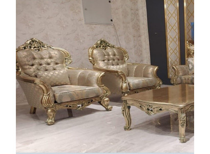 Sessel Ohrensessel Design Polster Sofa Barock Chesterfield Textil Wohnzimmer NeuWird