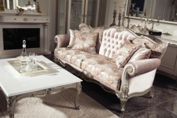 Rosa Couchen Polster Sofa Sofas 3 Sitz Dreisitzer Stoffsofa Barock Rokoko