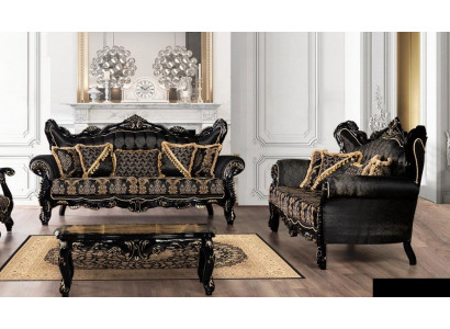 Sofagarnitur 3+3 Sitzer Sofa Sessel Sofas Luxus Garnitur Set Polyester Stoff Neu
