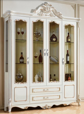 Vitrine Schränke Vitrinen Holz Luxus Wohnzimmer Möbel Schrank Barock