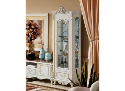 Vitrine Holz Single Vitrinen Glasschrank Schränke Möbel Art déco Weiß