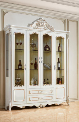 Antiker Stil Schrank Barock Glasschrank Schränke Möbel Holz Vitrine