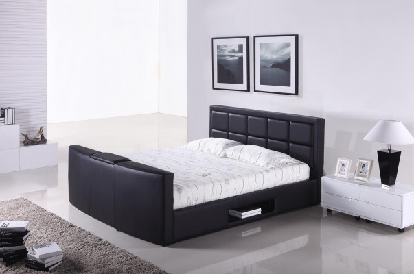 Bett mit Lift Fernseh Halterung Schlafzimmer Betten Polster Doppel