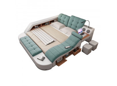 Bett Doppel Leder Polster Betten Multifunktion mit Massagefunktion Neu