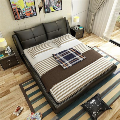 Modernes Hotel Gestell Luxus Schlaf Zimmer Betten Design Leder Bett