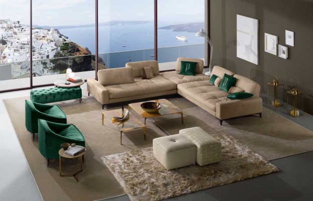 Leder L-Form Luxus Sofas Sofas Ecke Ecksofa Couch Italienische Möbel