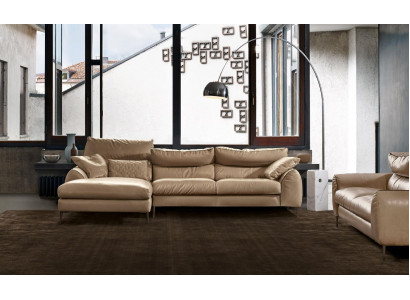 Ecksofa L-Form Wohnzimmer Sofa Couch Polster Ecke Garnitur Beige Leder Sofas Neu
