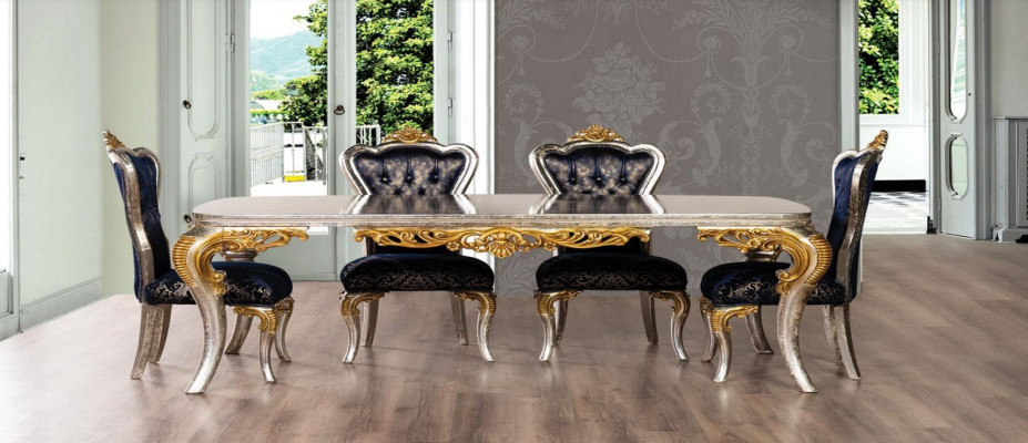 Esszimmer Esstisch 4x Stuhl Gruppe Garnitur Holz Tisch Tische Stühle Stuhl Set