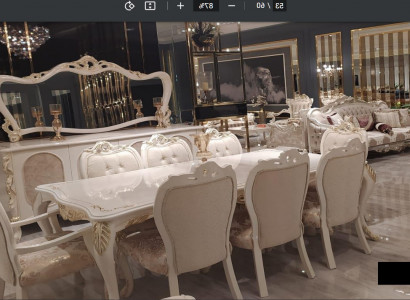 Set 8x Stühle Esszimmerstuhl Stuhl Set Holz Luxus Esszimmer Stil Barock Gruppe