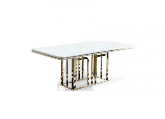Esszimmer Garnitur Esstisch 4x Stühle Edelstahlelemente Moderne Möbel