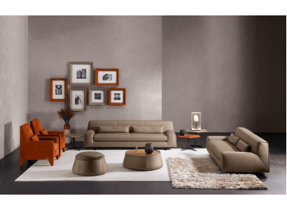 Sofagarnitur Couch Polster Ledersofa Prianera Italienische Möbel Sofa