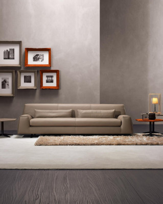 Sofa 3 Sitz Grau Wohnzimmer Prianera Polster Italienische Möbel Textil