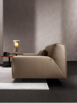 Sofa 3 Sitz Grau Wohnzimmer Prianera Polster Italienische Möbel Textil