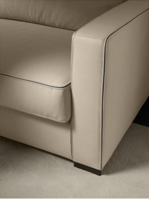 Sofa 4-Sitzer Polster Couch Leder Sofas Design Italienische Möbel Blau