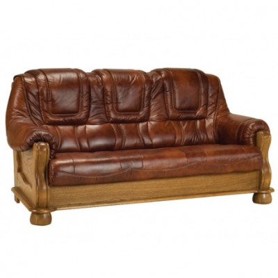Klassische Garnitur 3+2+1 Sitzer Sofagarnitur Couch Sofa 100% Leder Sofa Polster