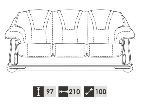 Sofagarnitur 3+1+1 Sitzer Klassischer Wohnlandschaft Polster Couchen Sofas Neu