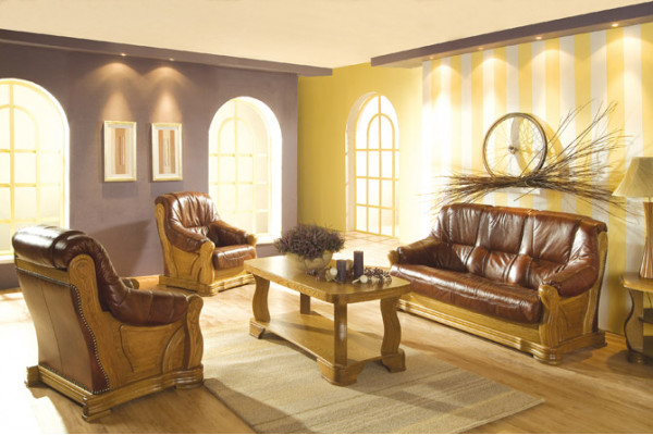 Sofa Dreisitzer Klassische Couch Polster 3 Sitzer 100% Leder Couchen