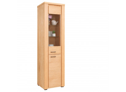 Vitrine Buche Kommode Holz Single Vitrinen Glasschrank Schränke Schrank Möbel