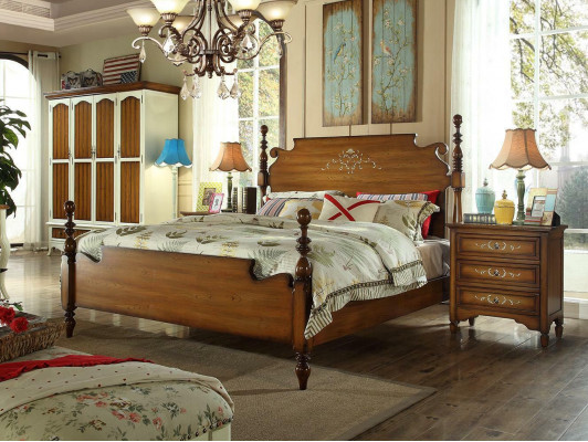 Design Schlafzimmer 3tlg Bett 2x Nachttisch Amerikanische Luxus Betten Set Möbel
