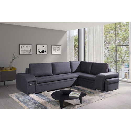 Polstersofa Loungesofa Couch Sitzgruppe Wohnzimmer mit Kissen Sofa L-Form Schlaf