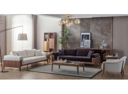 Mehrfarbige Sofagarnitur Designer Weißer 3-Sitzer Luxus Polstersessel