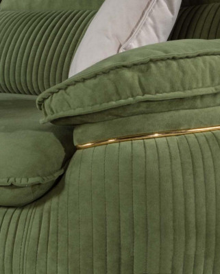 Sofagarnitur 3+3+1 Sitzer Sofa grau Couch Polster Garnitur Stoff Möbel
