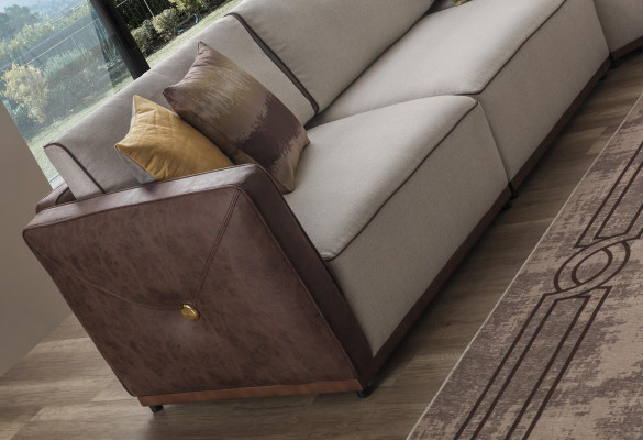 Zweisitzer Sofa Luxus 2 Sitzer Sofas Sitz Wohnzimmer Modern Polyester Stoff Neu