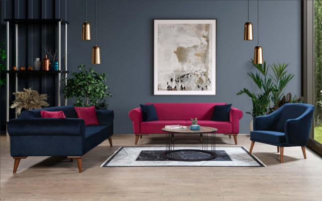 Sofagarnitur 3+3+1 Sitz Design Sofa Polster Couchen Couch Modern 3 tlg