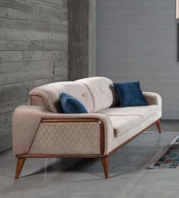 Sofagarnitur Sofas 3+3+1 Sitzer Sessel Dreisitzer Couch Set Textil