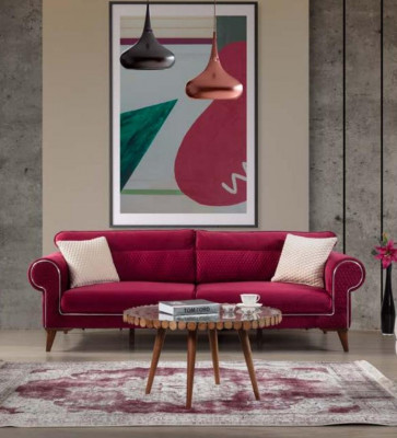 Garnitur Set Sofagarnitur 3+3+1 Sitz Sofas Sessel Stoff 3tlg Couchen