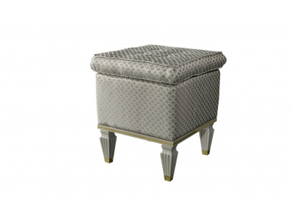 Hocker Grau Polster Bank Fußhocker Schlafzimmer Ottomane Sitzhocker Sitzpouf