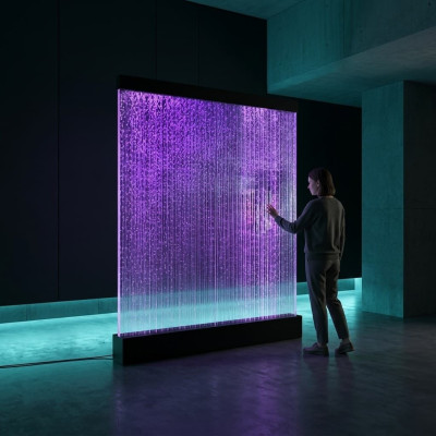 Wandpaneel Trennwand Wasser Wand LED Wasserwand Deko Design Beleuchtet