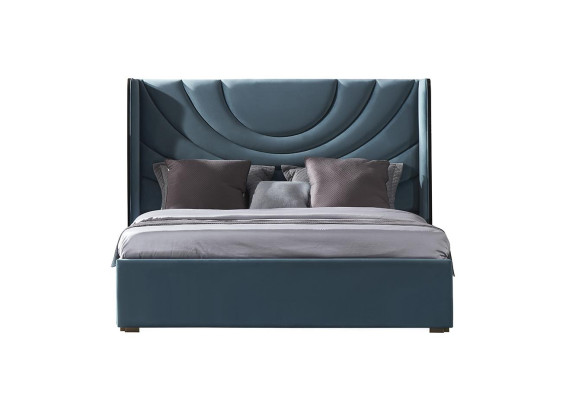 Wunderschönes Doppelbett mit gepolstertem Kopfteil im modernen Stil 