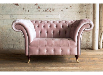 Chesterfield Design Sofa Sessel Couch Polster Luxus Textil Couchen 1 Sitzer #133