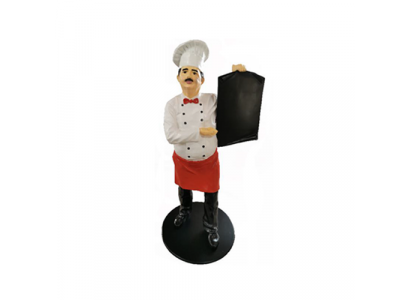 Koch Figur Statue Skulptur Werbefigur Menü Tafel Werbeaufsteller Speisekarte