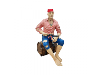 Pirat Figur Statue Design Skulptur Dekoration Karibik Piraten Garten Deko 138cm