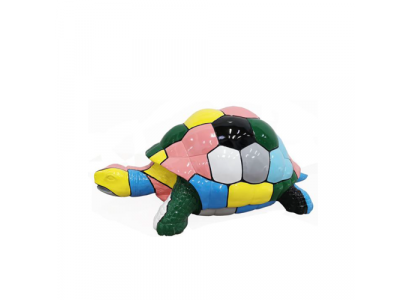 Abstrakte Designer Figur Wohnzimmer Moderne Statue Schildkröte Bunt bemalt 109cm