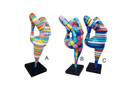 Abstrakte Designer Figur XXL Statuen Garten Wohnzimmer Kunst Skulptur Farbige