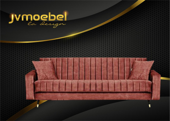 Dreisitzer Stoff Wohnzimmer Rosa Design Sofa Sofas Samt xxl big Polster Couchen